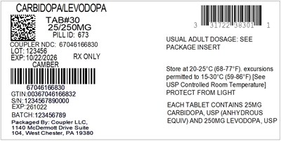 Label (31722 383 01 Carbidopa Levodopa 25 250mg 67046 1668 30)
